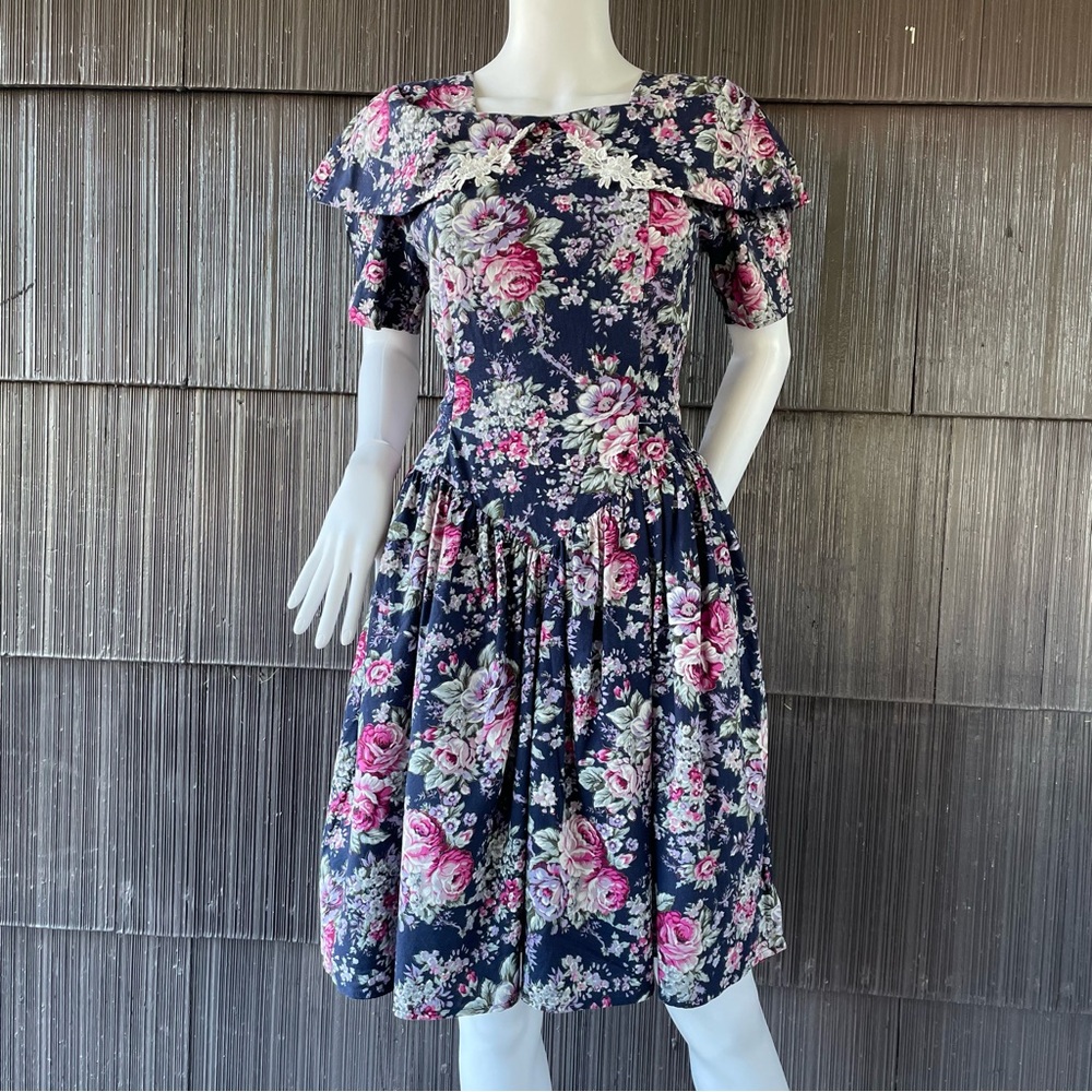 🔥Vintage DBY Floral Romantic Party Prairie Cottagecore Classic Romantic Dress S
